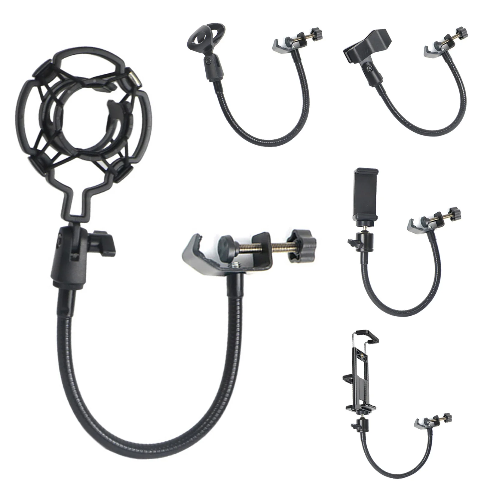 

Multi-functional Microphone Mobile Phone Tablet Stand Bracket Holder Hose Adjustable Clip Shockproof Frame Tripod Accessories