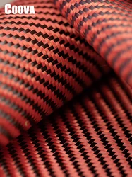 F206 COOVA 3K tessuto rosso e Fibra di carbonio Twill Fibra De Carbono carbonio Kevlar tessuto composito Fibra Jacquard Lotes Al Por sindaco