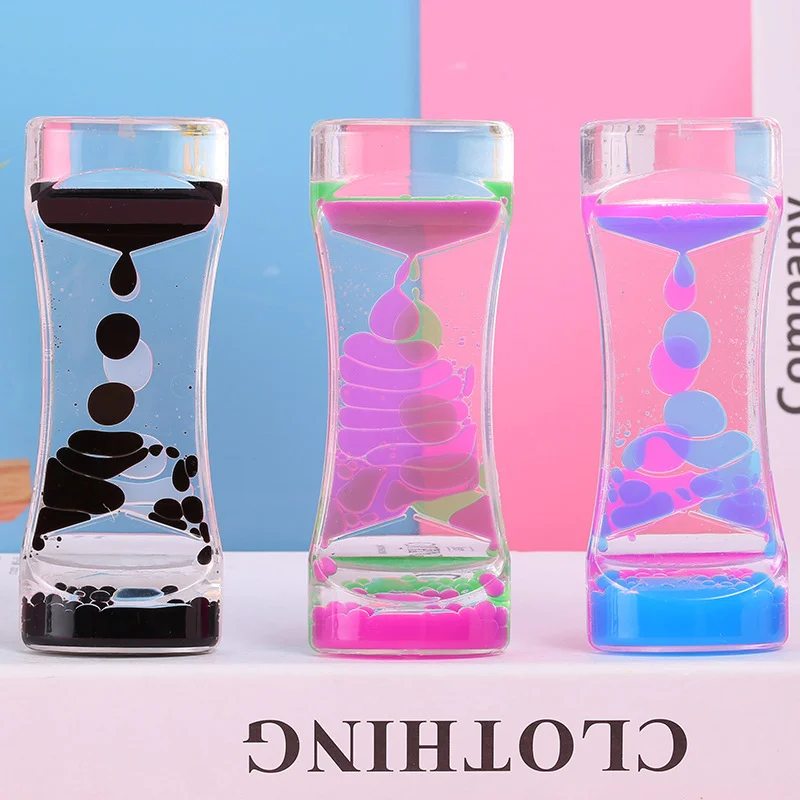 1PC Liquid นมสีน้ํามัน DROP TIMER การเคลื่อนไหว Sensory ของเล่นความเครียดบรรเทา Props Home Office Desktop Decor