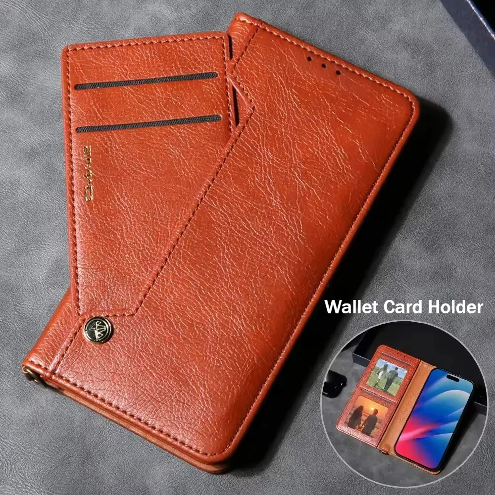 الأعمال الجلود المغناطيسي محفظة قلابة الحال بالنسبة آيفون الهواء 17 16 15 14 13 برو ماكس مكافحة الإفلات محفظة حامل بطاقة الغطاء الواقي #1