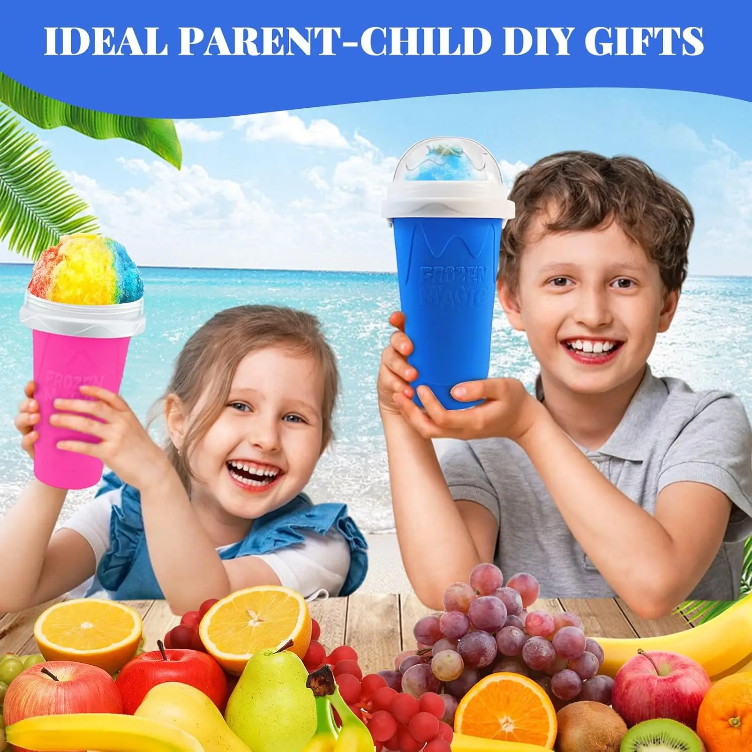 Slushie Cup, DIY Magic Slushy Maker Cups, Portable Slushy Cup for Juices, Milk and Ice Cream Make, Double Layers Smoothie Cups - view 4