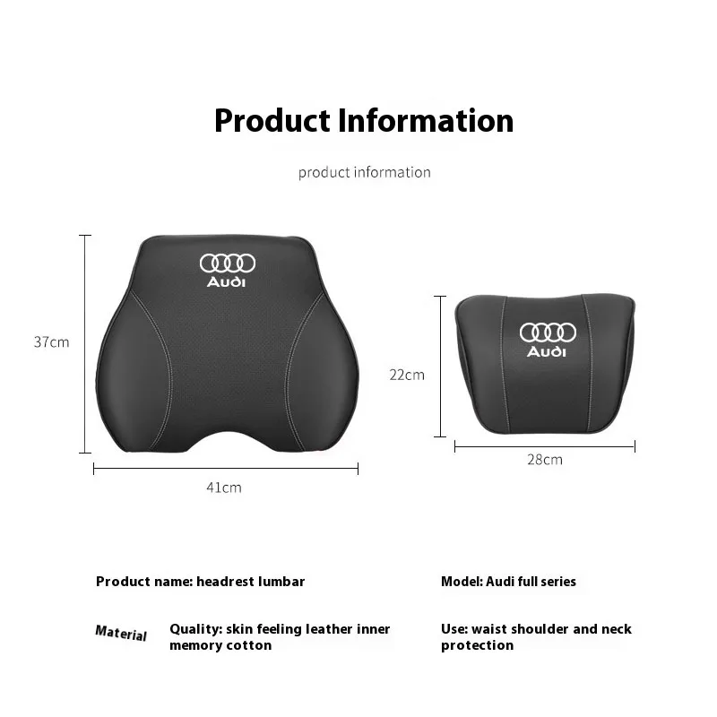 

Car Headrest Neck Support Seat Lumbar Cushion Neck Pillow For Audi A1 A3 A4 A5 A6 A7 A8 S3 S4 S5 S6 Q3 Q5 Q7 Q8 RS3 RS4 RS5 SQ5