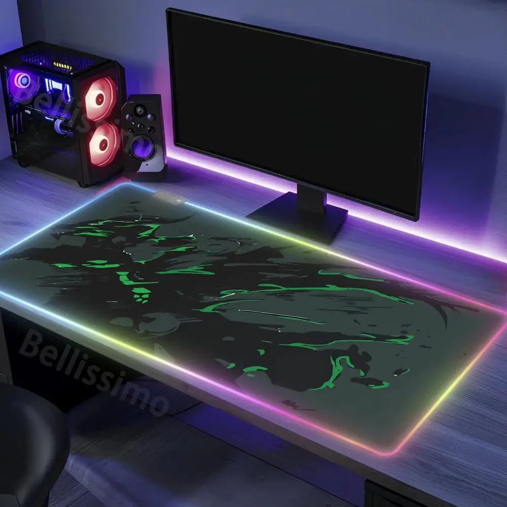 

XXL RGB Gaming Mouse Pad Dragon Desk Mat HD Black Gamer Accessories Large LED Light MousePads PC Computer Carpet With Backlit