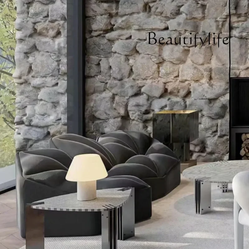 W Creative Black Valley Line 3D Three-dimensional Sofa Size, Special-shaped Module Combination Sofa
