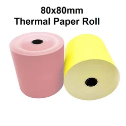 Papel térmico de impresión para caja registradora, rollo de papel térmico de 80x80mm para supermercado, 10 rollos