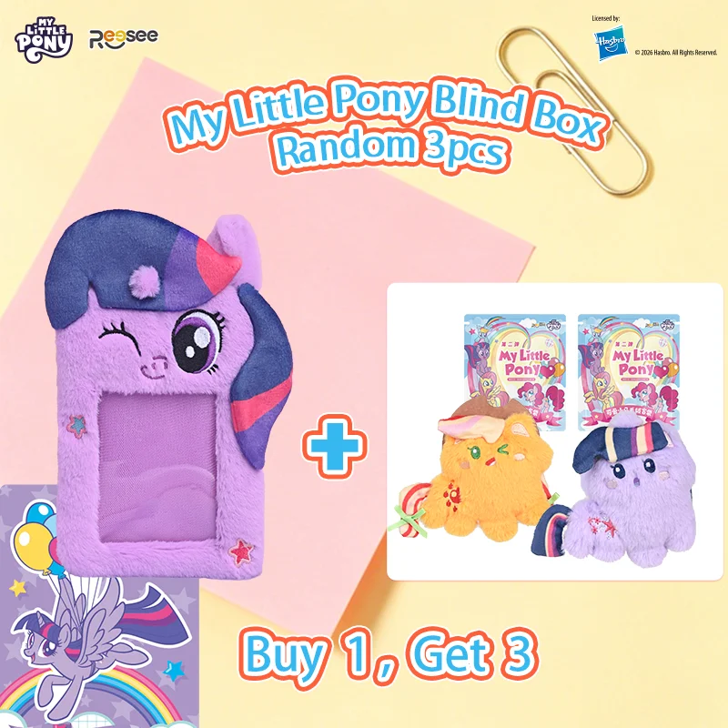 

My Little Pony Set, 1pcs Plush Card Sleeves+Character Card, Random 2 pcs Mini Plush Soft Stuffed Animal Dolls, Cute Style Gift