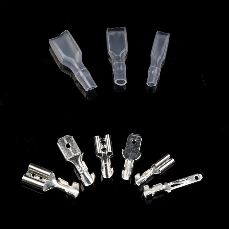 450PCS Boxed Gold Silver Wire Crimp Terminal Connector Male Female Spade Assorted 2.8mm/4.8mm/6.3mm Kit Plug-in Wiring Cold Crim