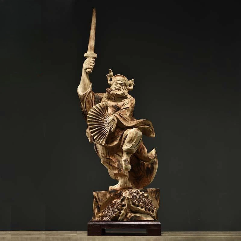 

Camphor wood carving idol ornament home living room decoration handicrafts store decoration