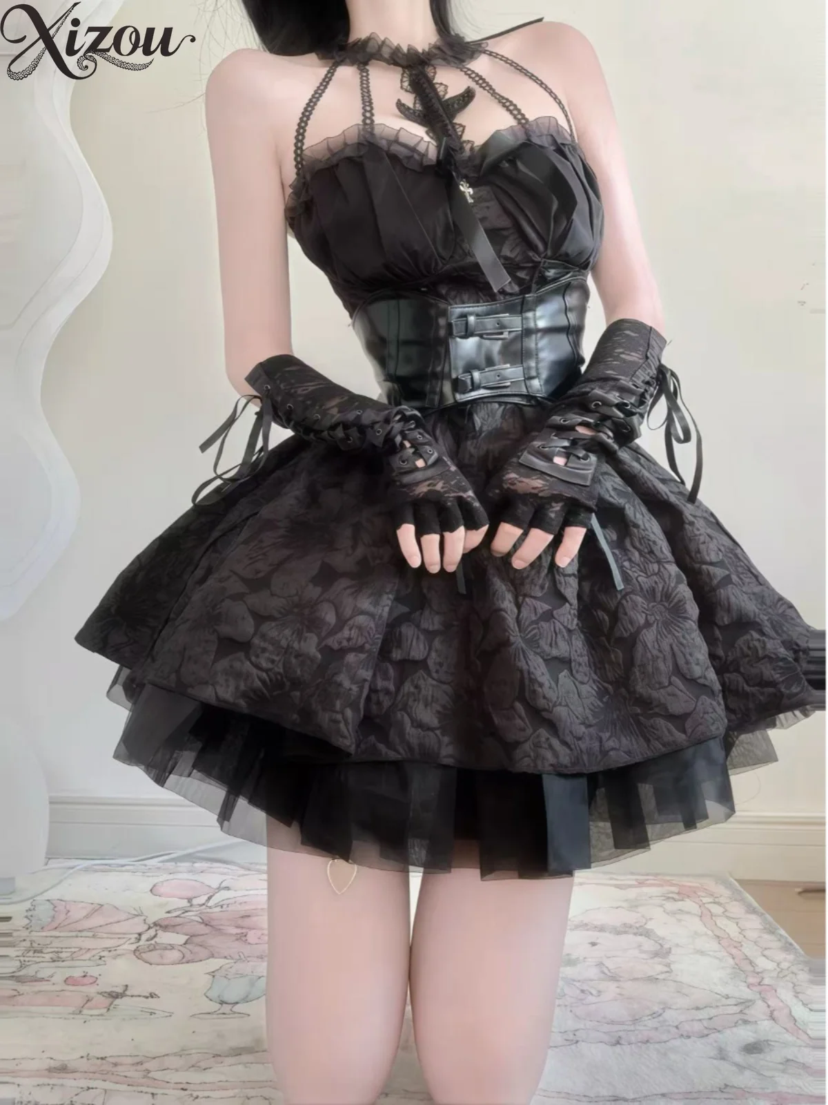 اليابانية الفيكتوري القوطية Y2k الظلام مثير لوليتا الشرير الحلو الكرة ثوب بروتيل سليم فستان عيد ميلاد مساء حفلة تأثيري Harajuku