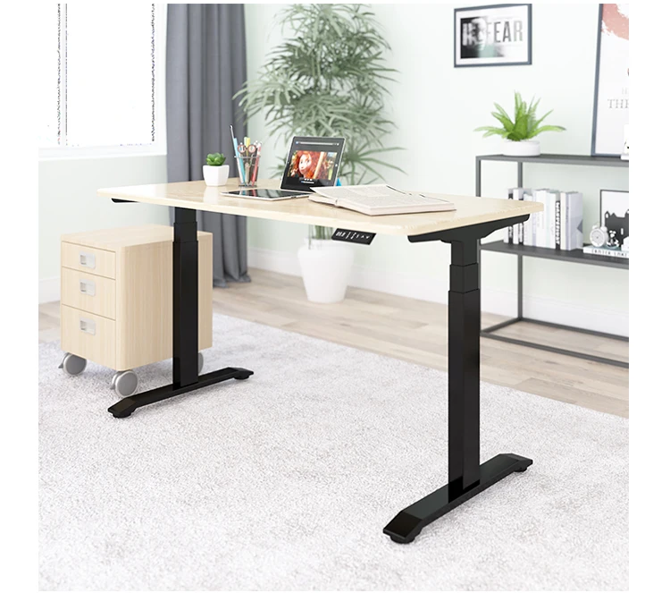 

Premium Single Motor Height Adjustable Desk From 60 to 120cm Standing White Color Office Desk Framepromote sales