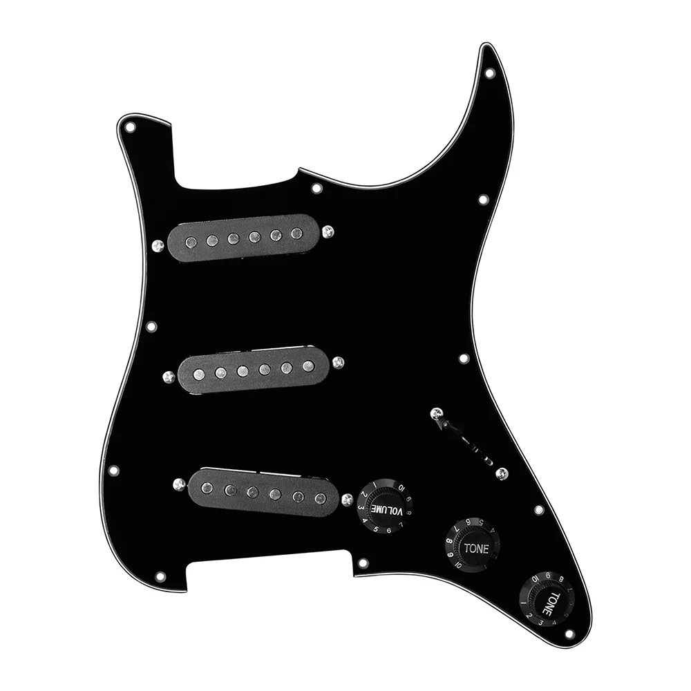 2 Pieces Electric Guitar Top With Pickups Pure Black Triple PVC Material Suitable For ST FD Electric Guitar Accessories