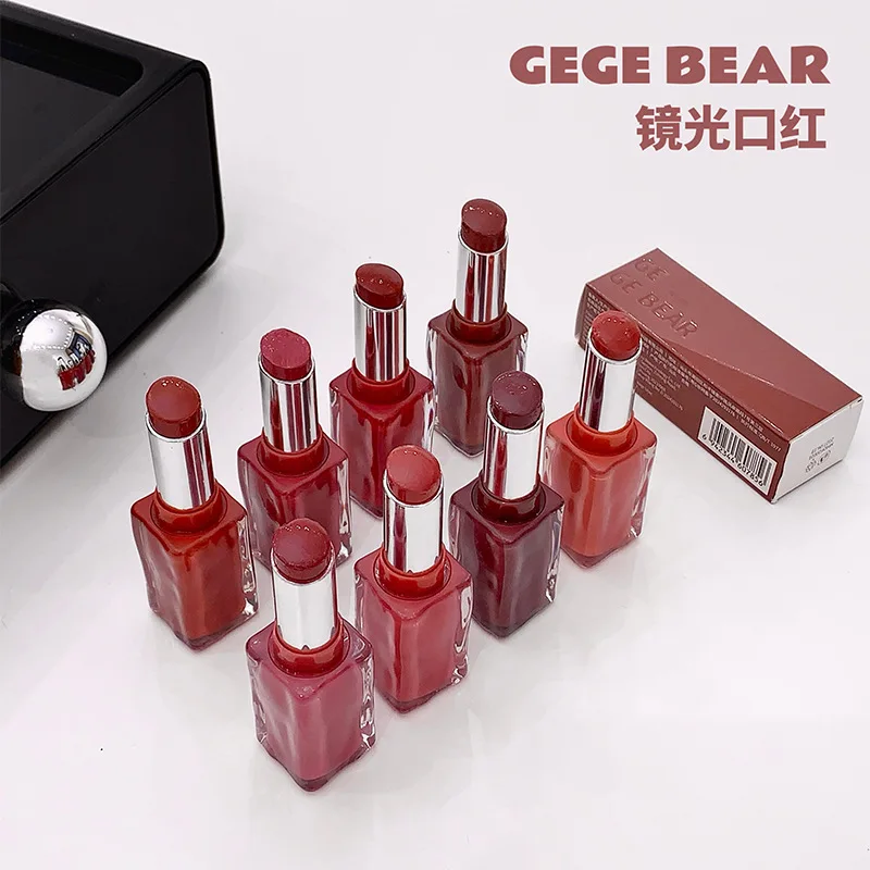 Gege Bear ソリッドミラー口紅非粘着性非フェード長期的な保湿ゼリー唇セクシーなベルベット防水唇ケアメイク
