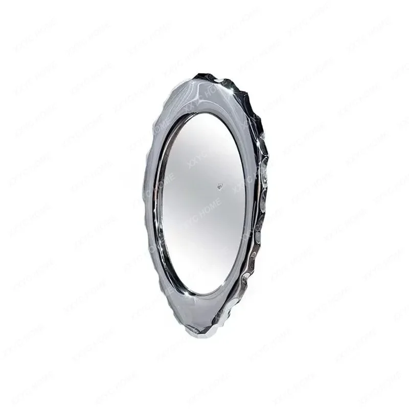 XXCustomized Modern Stainless Steel Mirror Decoration Model Room Living Room Geometric Wall Decoration Wash Mirror