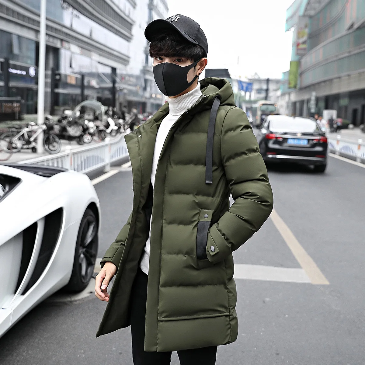 Men 2023 Autumn Winter New Plus Long Warm Thick Hood Parkas Jacket Coat Men Outwear Outfits Classic Windproof Pocket Parka Male