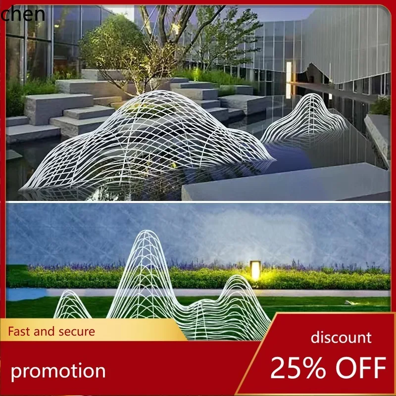 Ht stainless steel iron art rockery sculpture - decorative ornament for hotels, shopping malls, parks, and landscape landscaping