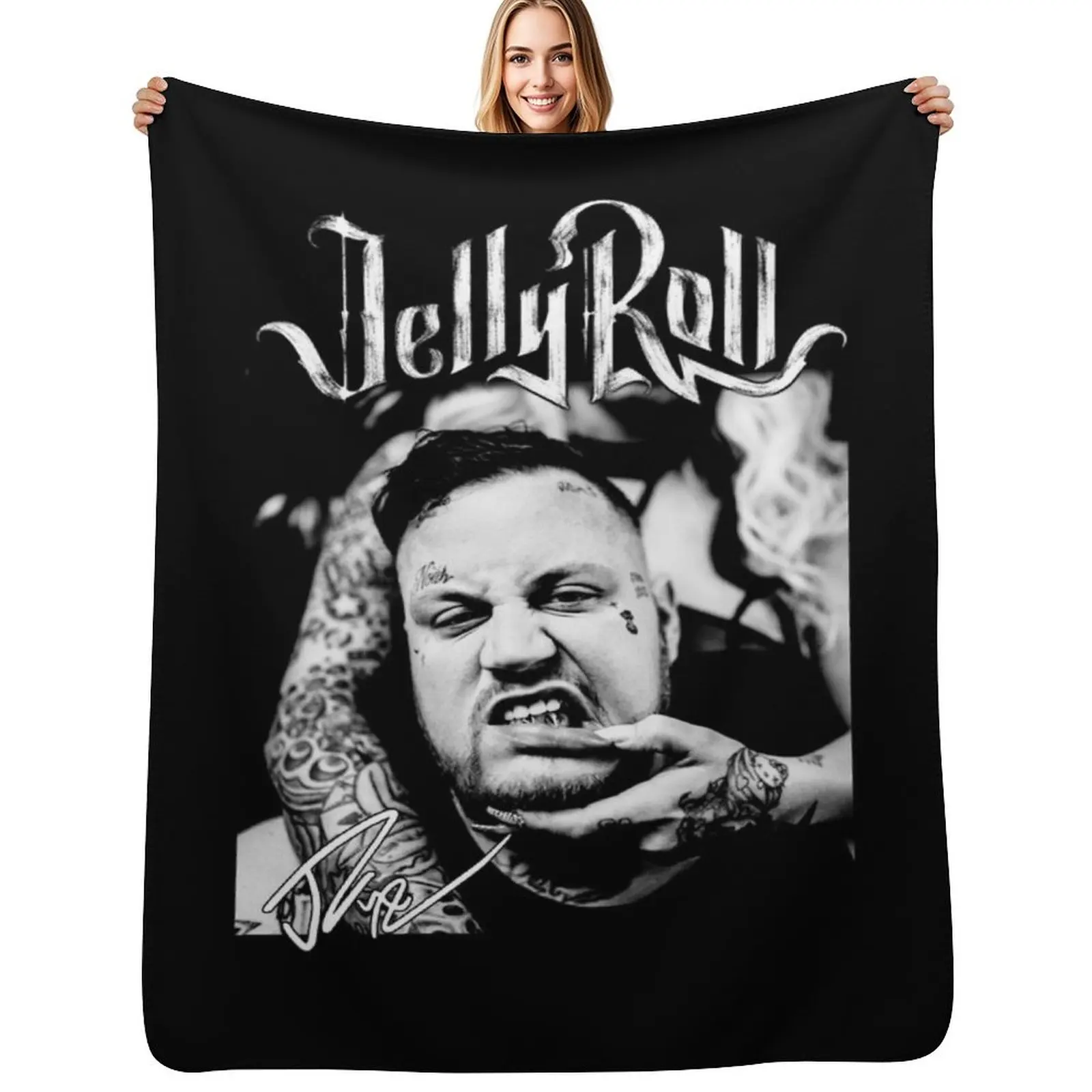 Jelly Roll Whitsit Chapel Singer Country Music Throw Blanket Cute Travel Sofa Throw manga Warm Plush Blankets
