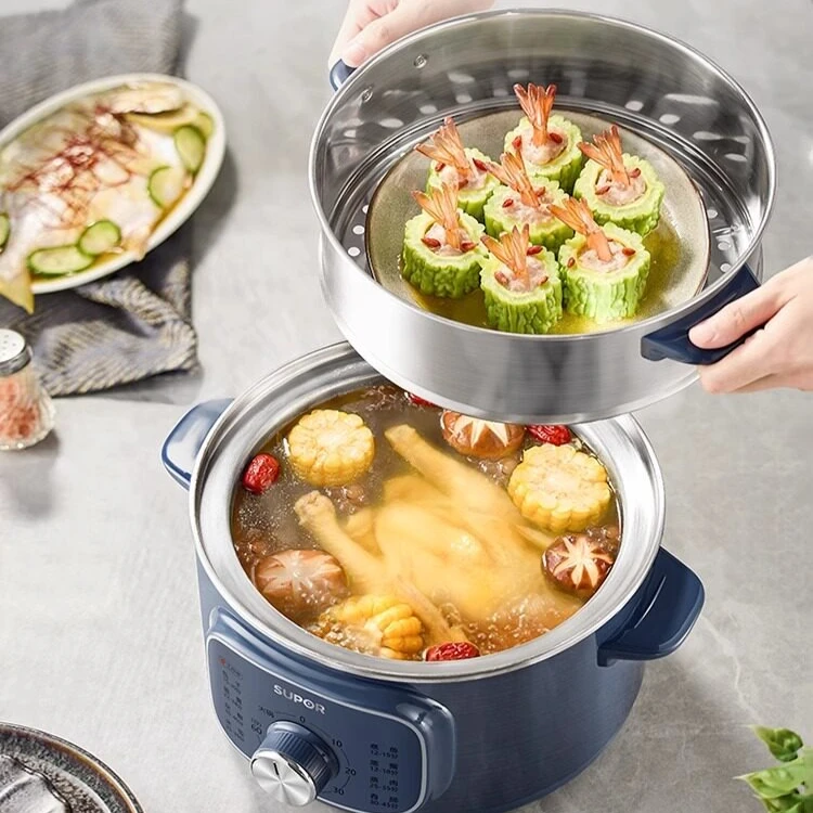 Multi Layer Electric Steamer Integrated Cooking Pot 3 Tier Household Food Steamer steam cooker