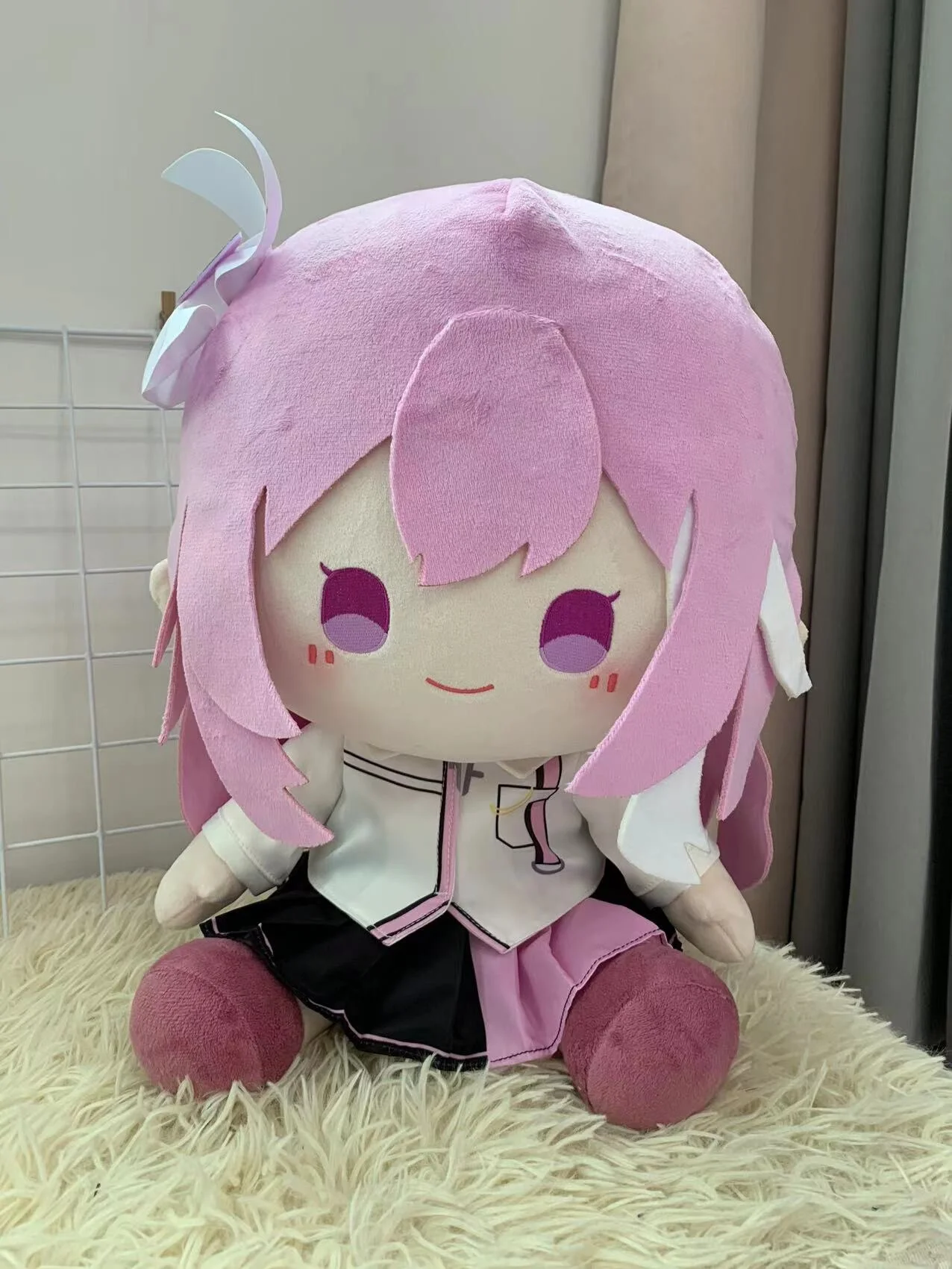 Anime Game Honkai Impact 3 Star Rail Elysia Cosplay Plush Cotton sitting position Dollbody Kawaii Dress Up Change Clothes doll