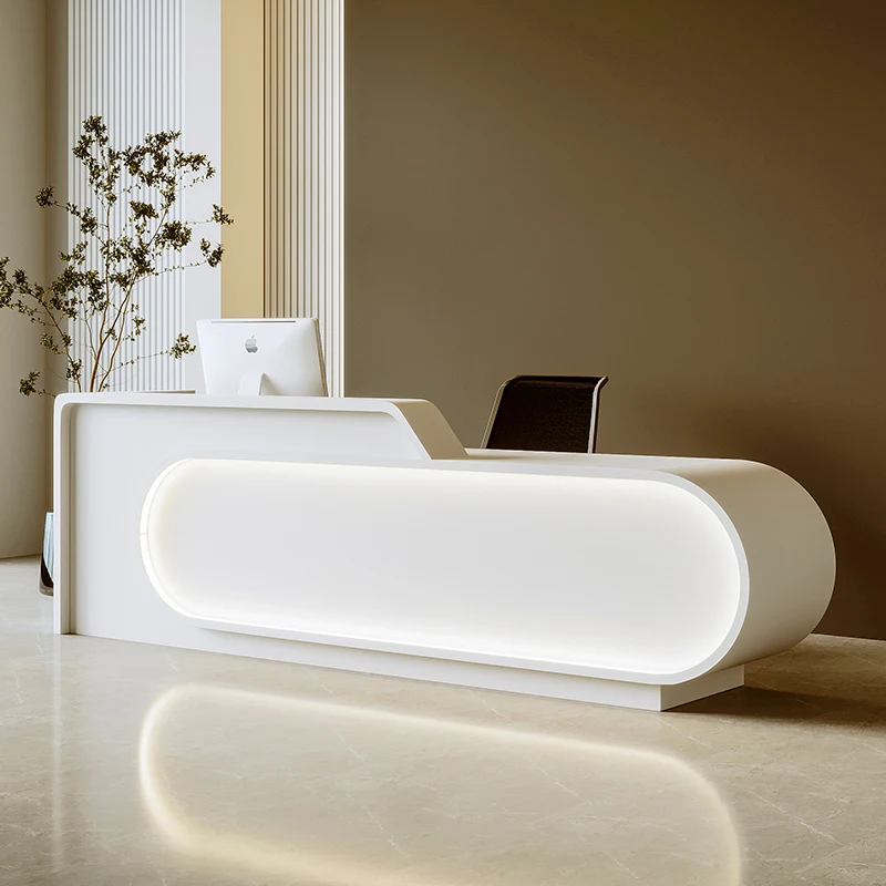 White Bar Reception Desks Register Restaurant Futuristic Checkout Reception Desks Mobile Mostrador Recepcion Modern Furniture