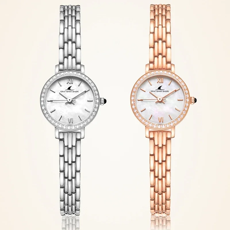 

Luxury Diamond Quartz Watch for Women Elegant Dress Analog Quartz Watch Stainless Jewelry Chain Belt Waterproof Wristwatch