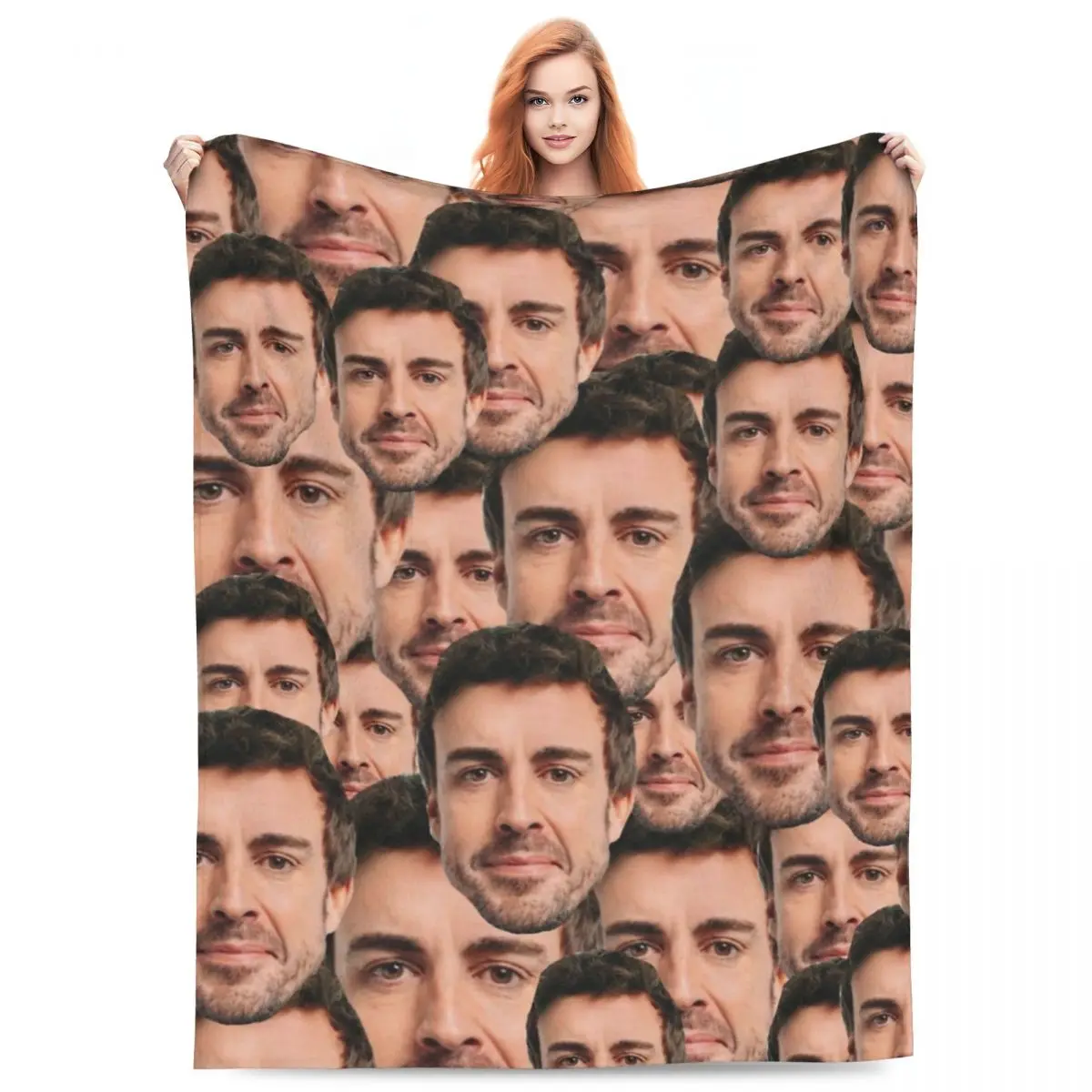 

Fernando Alonso Head Blanket Ultra-Soft Flannel Novelty Gifts Throw Blankets Quilt