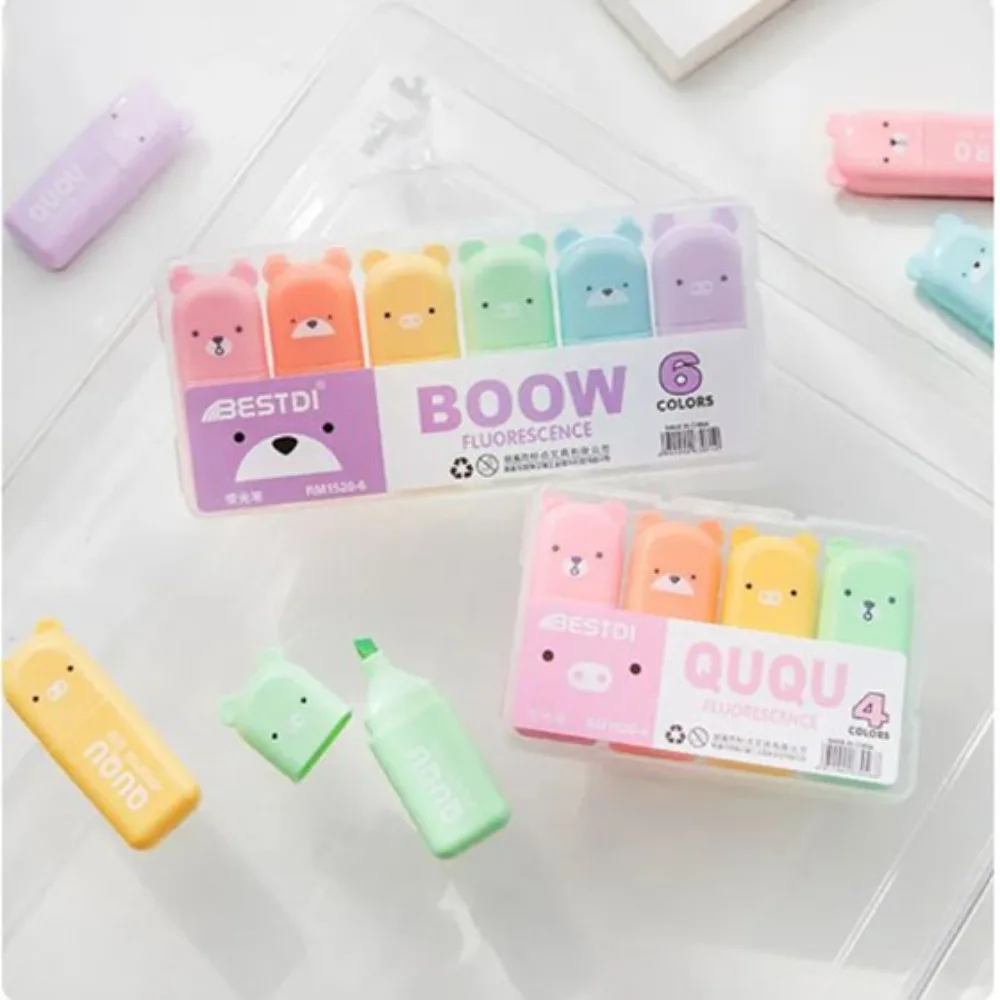 

Portable Mini Soft Tip Highlighter Pens Large Capacity Fiber NIB Color Large Volume Markers Pen Plastics Fluorescent Pen Student