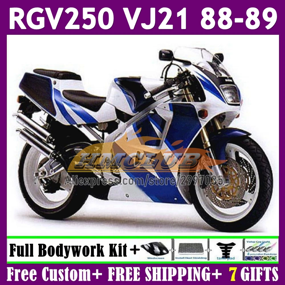 Stock blue Body For SUZUKI SAPC VJ21 RGV250 VJ 21 Bodywork 58No.165 RGVT-250 RGV-250 1988 1989 RGV 250 RGVT250 88 89 Fairings