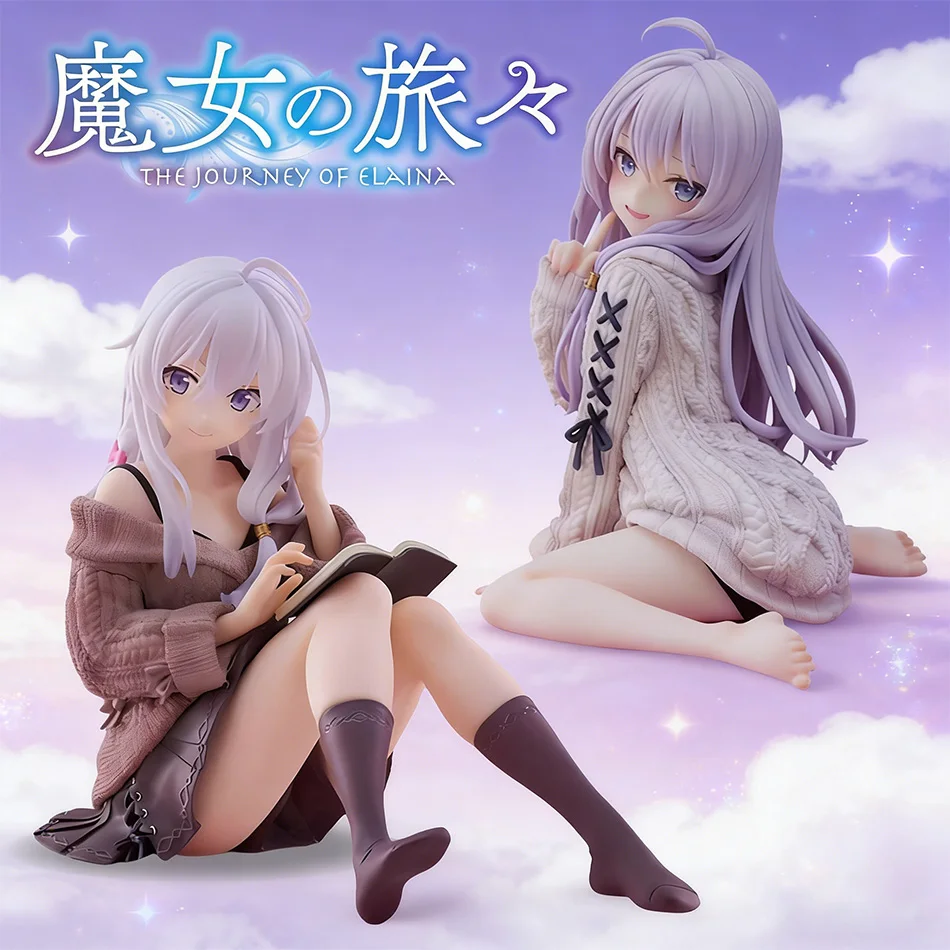 Figura de Anime de Elaina de 15 cm - Figura de Acción de Bruja con Vestido de Punto, Muñeca Coleccionable de PVC, Juguete para Regalos de Navidad