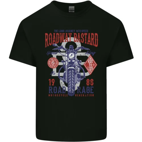 Fahrbahn Bastard Motorrad Biker Motorrad Herren Baumwolle T-Shirt