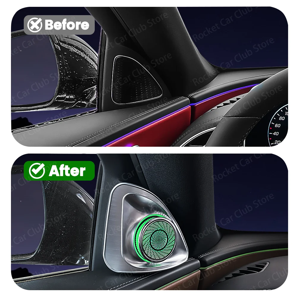 4D Tweeter Speaker 3/64 Colour Permanent Rotating For Mercedes Benz W205 W213 X253 W222 W206 W214 X254 W167 W238 C/E/S/CLA-Class - view 2
