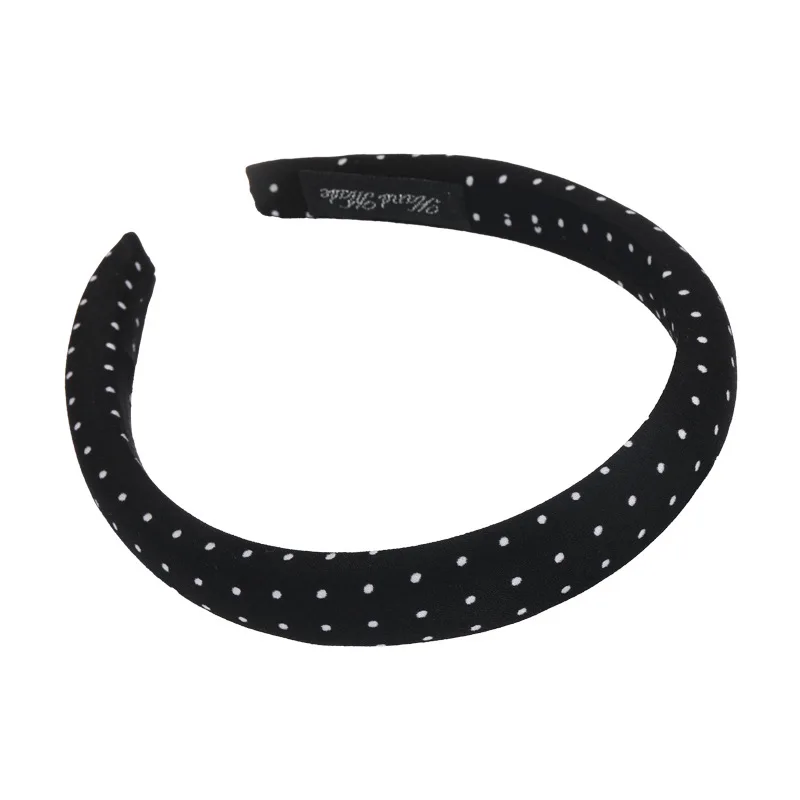 Retro Satin Polka Dot Sponge Headband for Woman Fashion Temperament Hair Hoop Wash Face Hair Band Female Party Hair Accessories