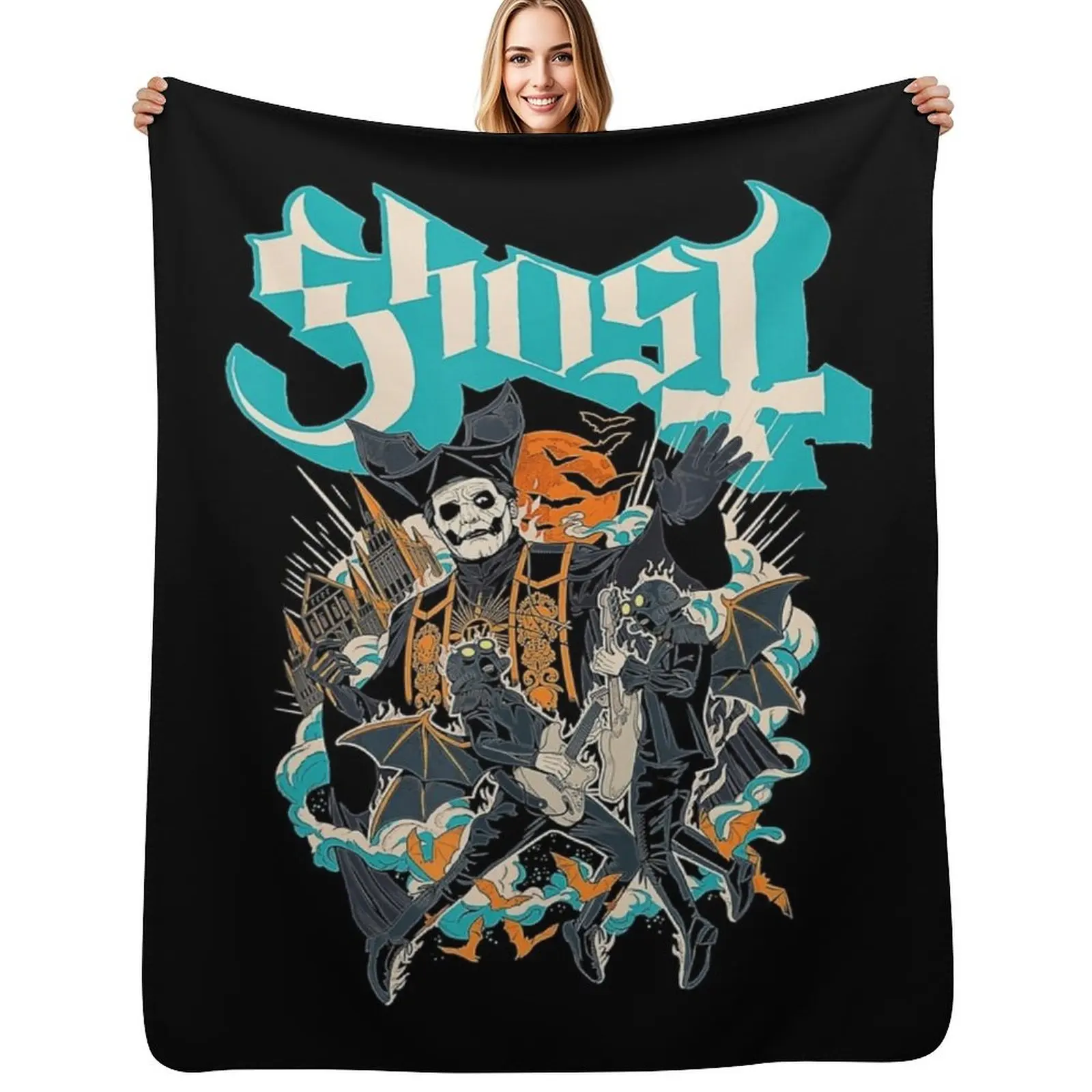 Ghost - Impera Logo Throw Blanket For Sofa Thin Decorative Beds Heavy Tourist sofa bed Plush Blankets