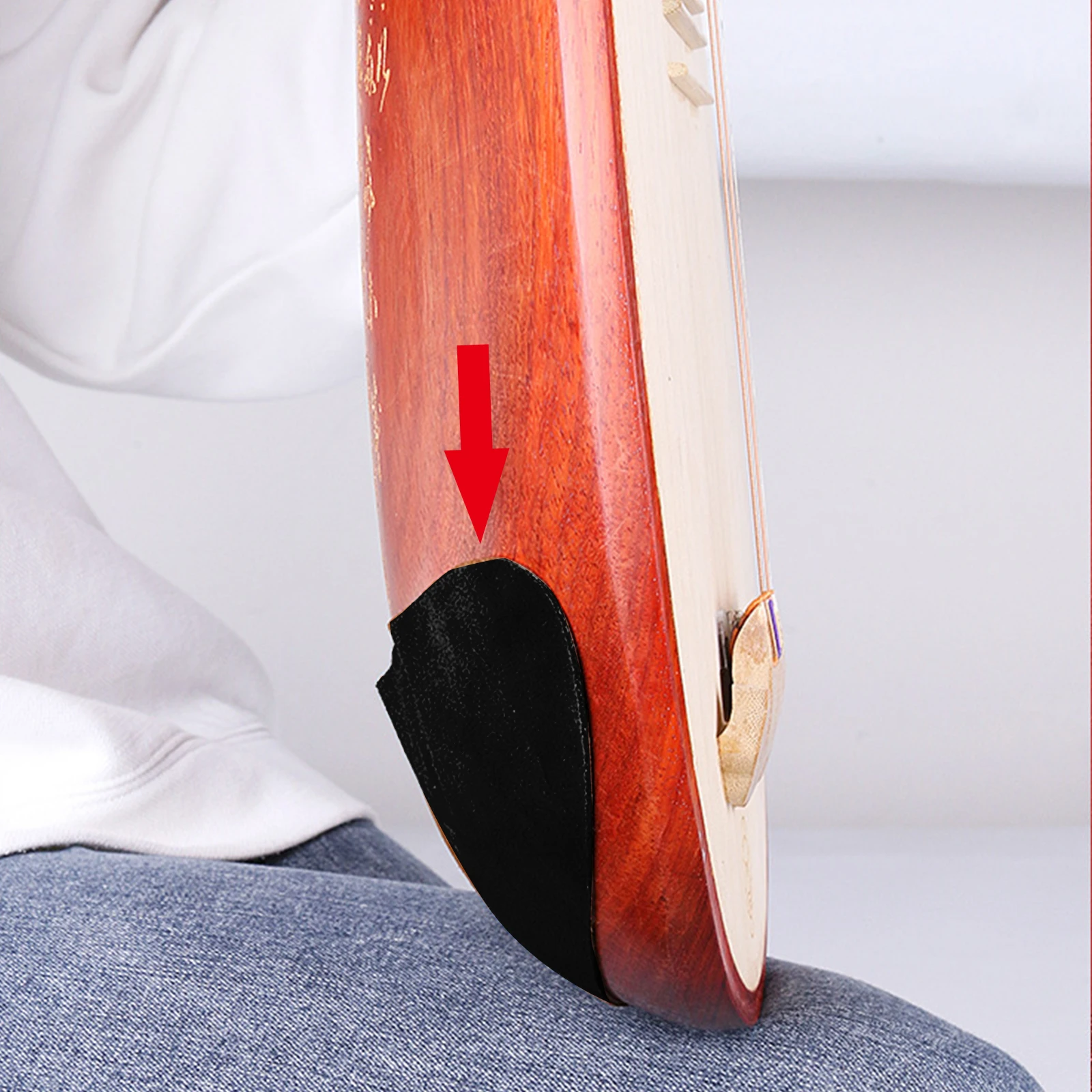 

1pc Pipa Anti-Slip Pad Wear-Resistant Cowhide Non-Slip Mat Double-Sided Adhesive For Musical Instruments Guitar Erhu Practice