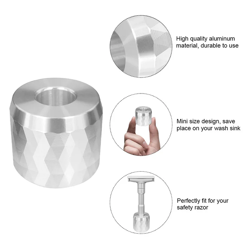 남성용 안전 면도기 스탠드, 알루미늄 합금 면도기 베이스 거치대, 욕실 조리대용 수동 면도기 거치대, 1 PC