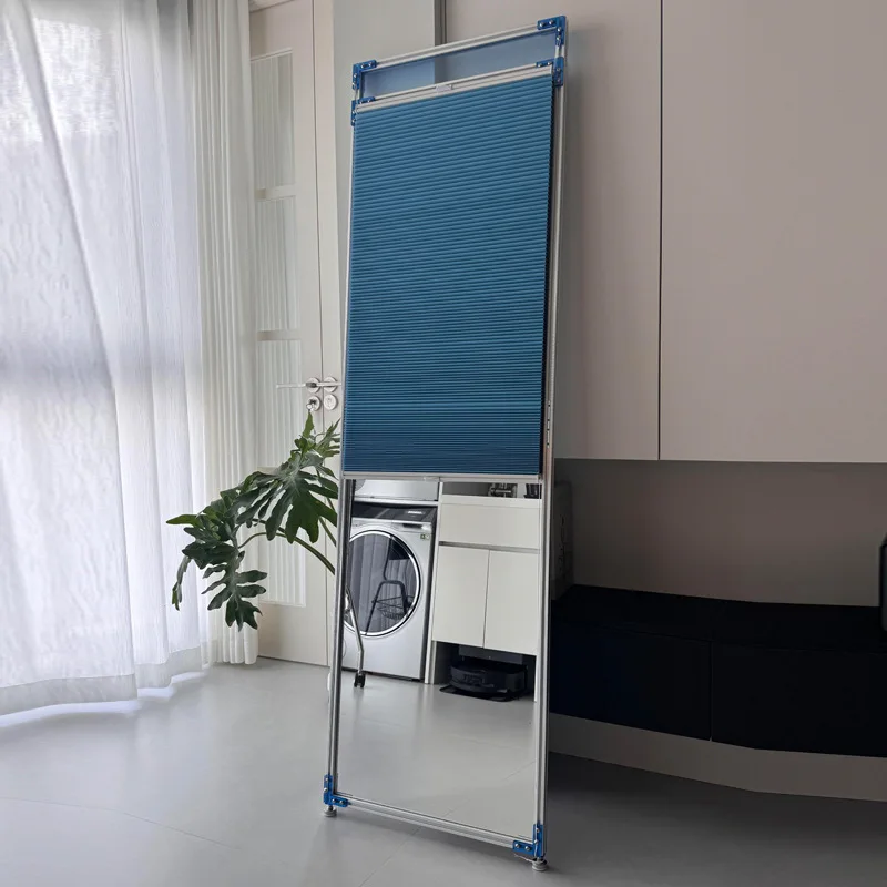 

Aluminum profile curtain mirror, simple modern household floor-to-ceiling full-length mirror, creative full-body mirror