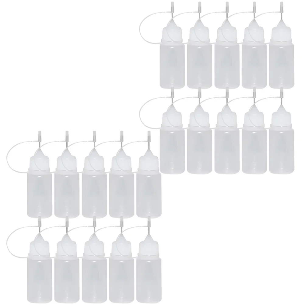 

30 Pcs Oil Bottle Precision Glue with Pointed Tip Squeeze Fine Paint Needle White Applicator