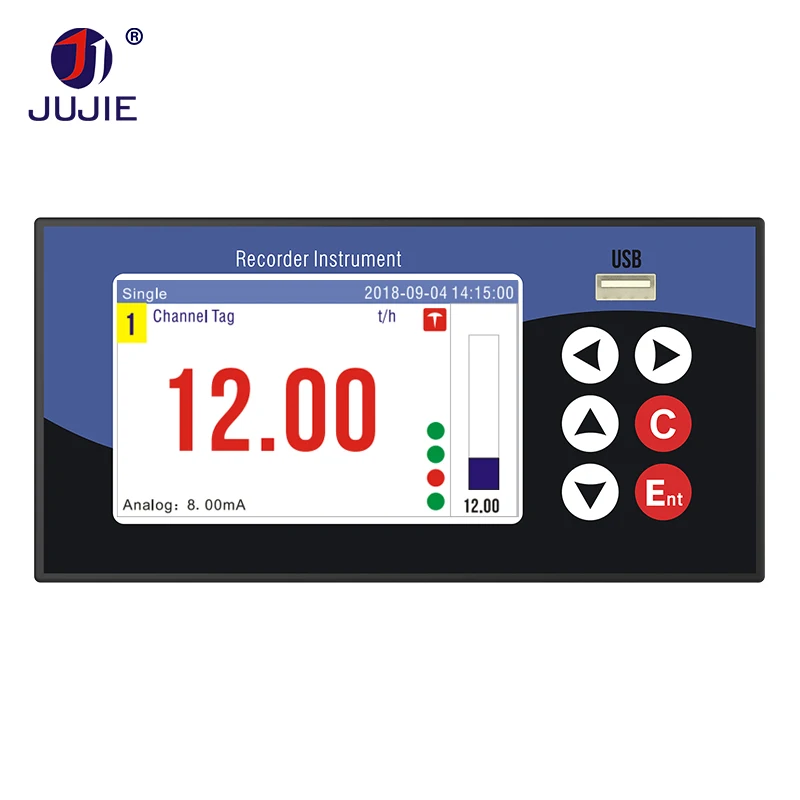 Multi Channel Data Logger Temperature Pressure Humidity Voltage Trend Chart Data Report RS485 PT100 4-20mA Analog Signal