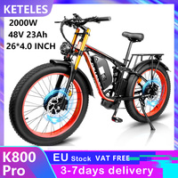 KETELES K800 Pro 26“ Mountain Electric Bike Crown suspension front fork 2000W Motor 48V 23AH Battery 50-55km/h Speed