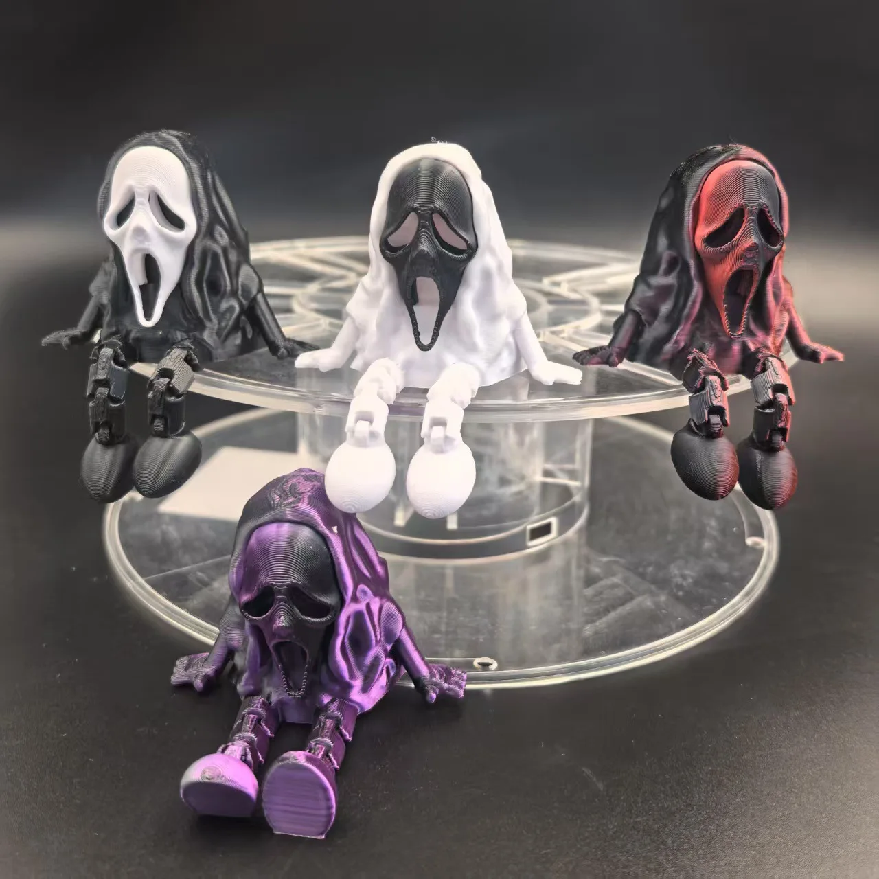 

3D Printed Halloween Ghost 3D Printed Toys Creative Movable Ghost Model Toys Home Decor Desktop Ornament for Halloween Gift