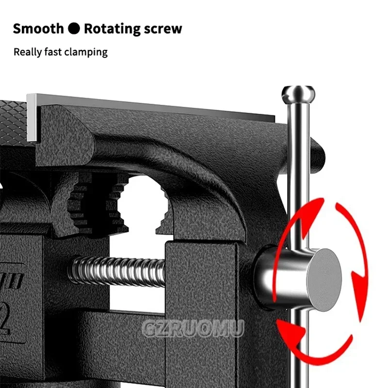 

Bench Vise 4.5/6 Inch Multipurpose With 360° Swivel Base & Anvil Heavy Duty Cast Iron Used for Clamping Fixing Equipment