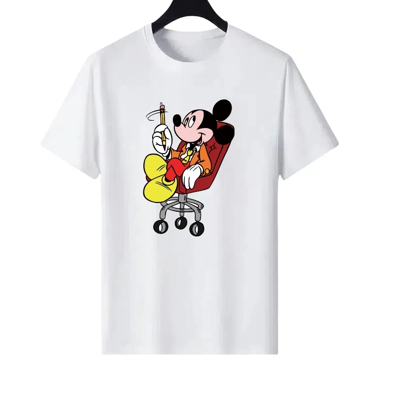 

Женская одежда для родителей и детей с рисунком Микки Мауса Диснея, спортивная женская футболка с круглым вырезом, дешевая футболка с короткими рукавами, мужские толстовки