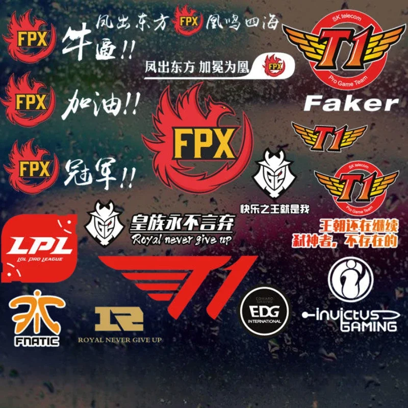 

League of Legends Popular Game Surrounding LOL Team Benchmarking SKT IG LPL FNC G2 T1 Waterproof Car Stickers Stickers Aesthetic