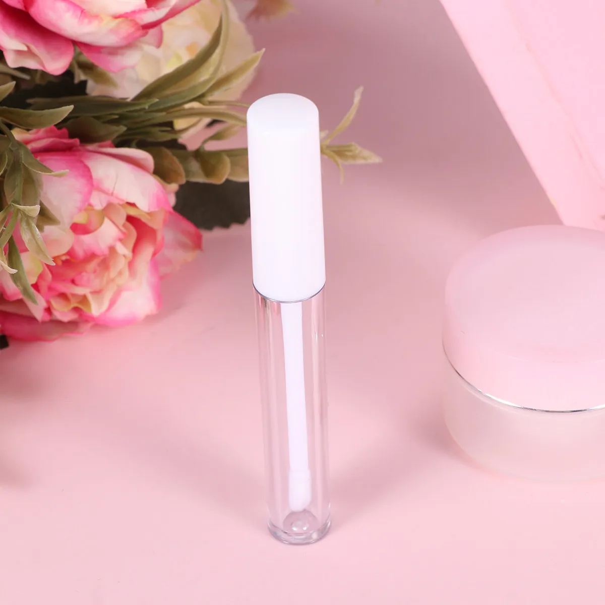 10Pcs Lip Glair Tubes Transparent Labial Color Bottles White Lid Travel Containers Lip Gloss Tube Empty Subpackaging