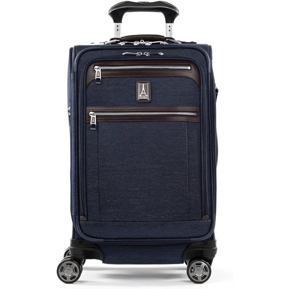 Platinum Elite Softside Expandable Carry on Luggage, 8 Wheel Spinner Suitcase, USB Port, Suiter, Carry On 21-Inch