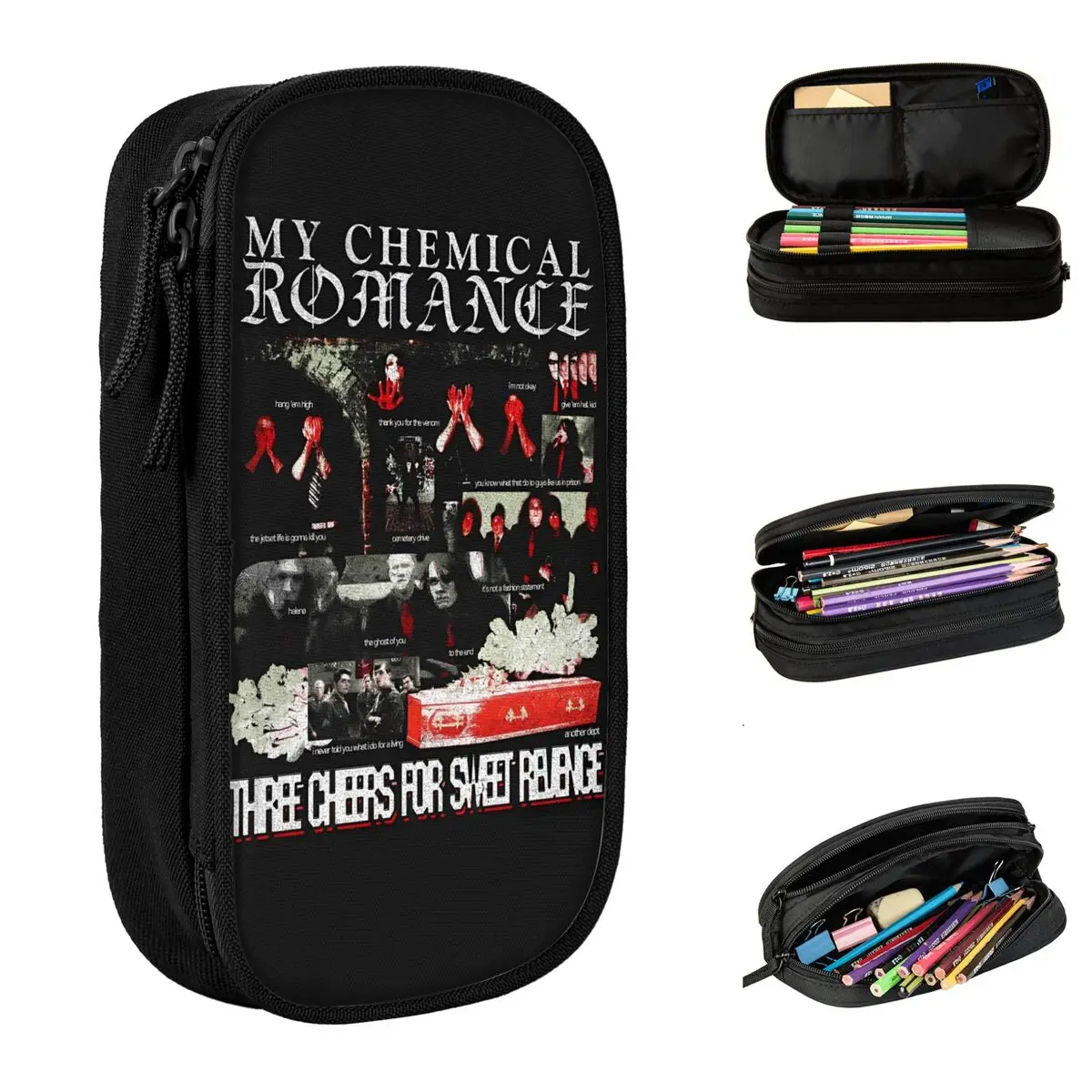 

My Chemical Romance Band Pencil Case Boy Girl Lovely Pencil Box Graphic School Pencil Cases Supplies Gift