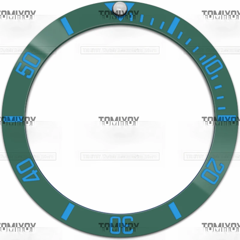 38MM Green Gold Pink Grey Ceramic Sloped Luminous Spot Watch Bezel Insert Fit For RLX SUB Mechanical Wristwatch