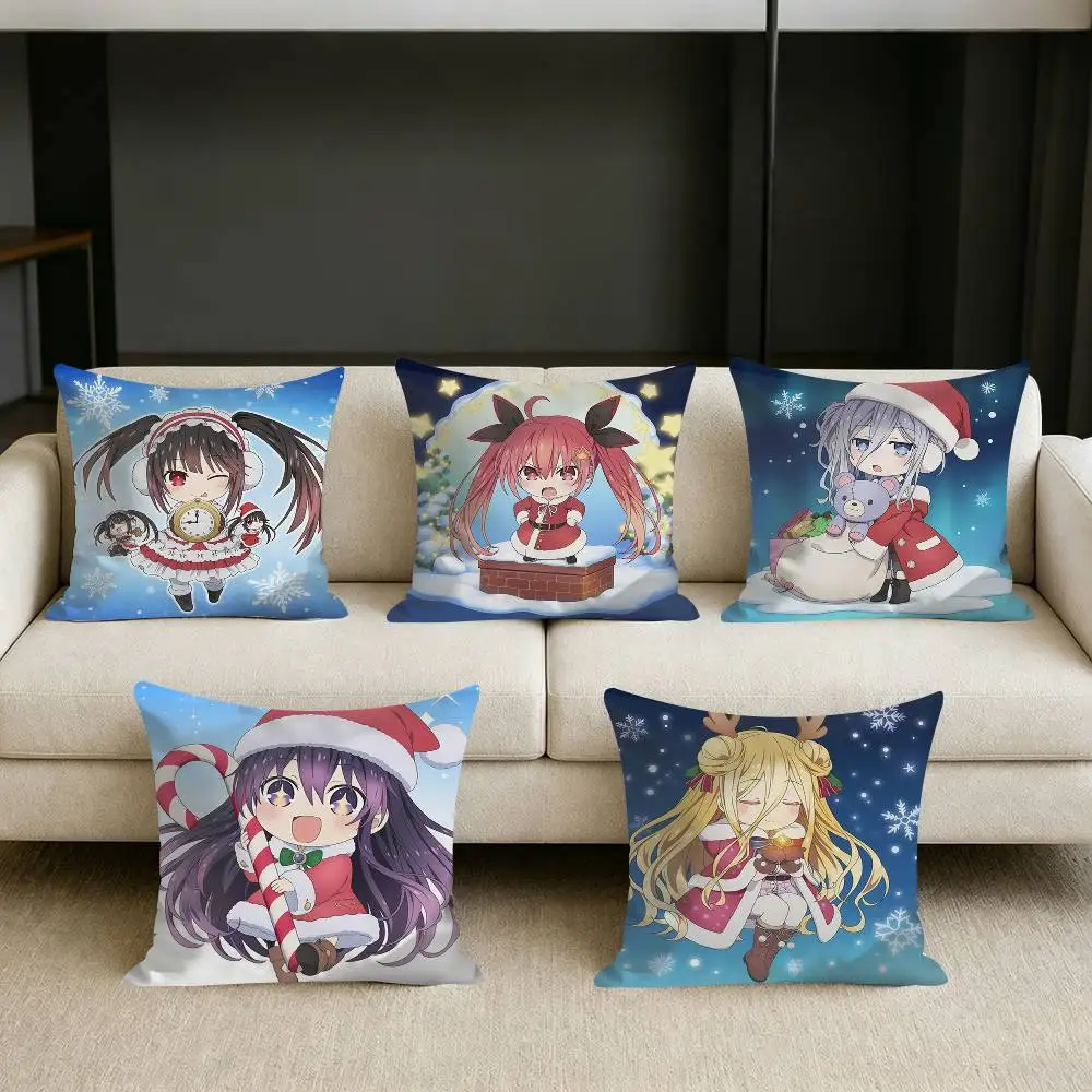 

Chibis Of D-Date A Live-e N-Nightmare Square Sofa Pillow Cover Solid Color Living Room Home Decor Cushion Case