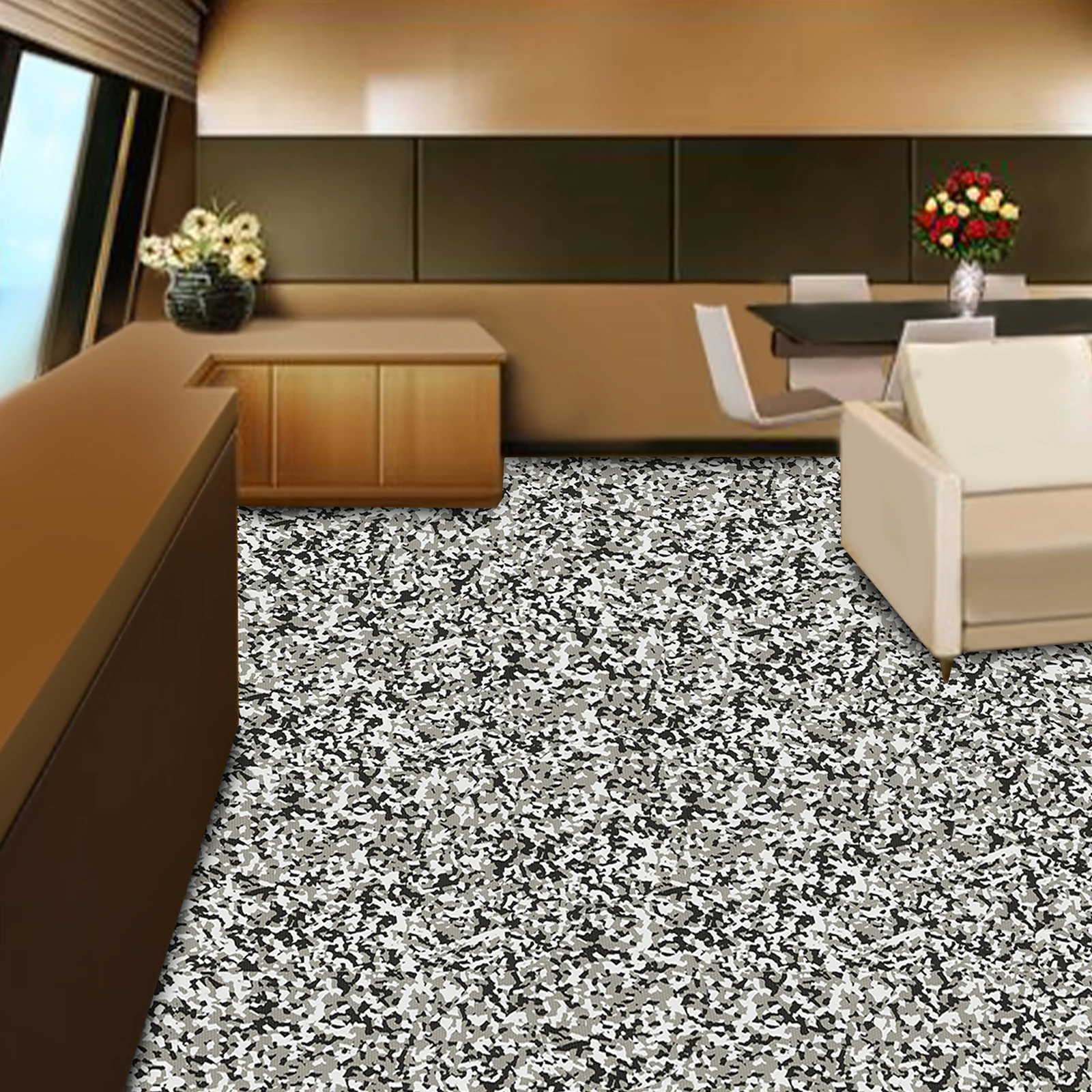 

6mm Self-Adhesive Boat Flooring Cushion, Non-slip, Gray Camo, EVA Foam Flooring Teak Decking Sheet for Marine Gym Yacht