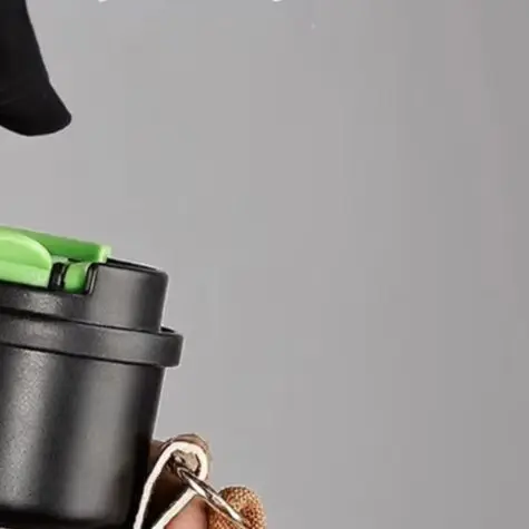 Adjustable Crossbody Strap Coffee Cup Holder with Metal Fasteners and Precise Tapered Dimensions for Reliable Cup Retention