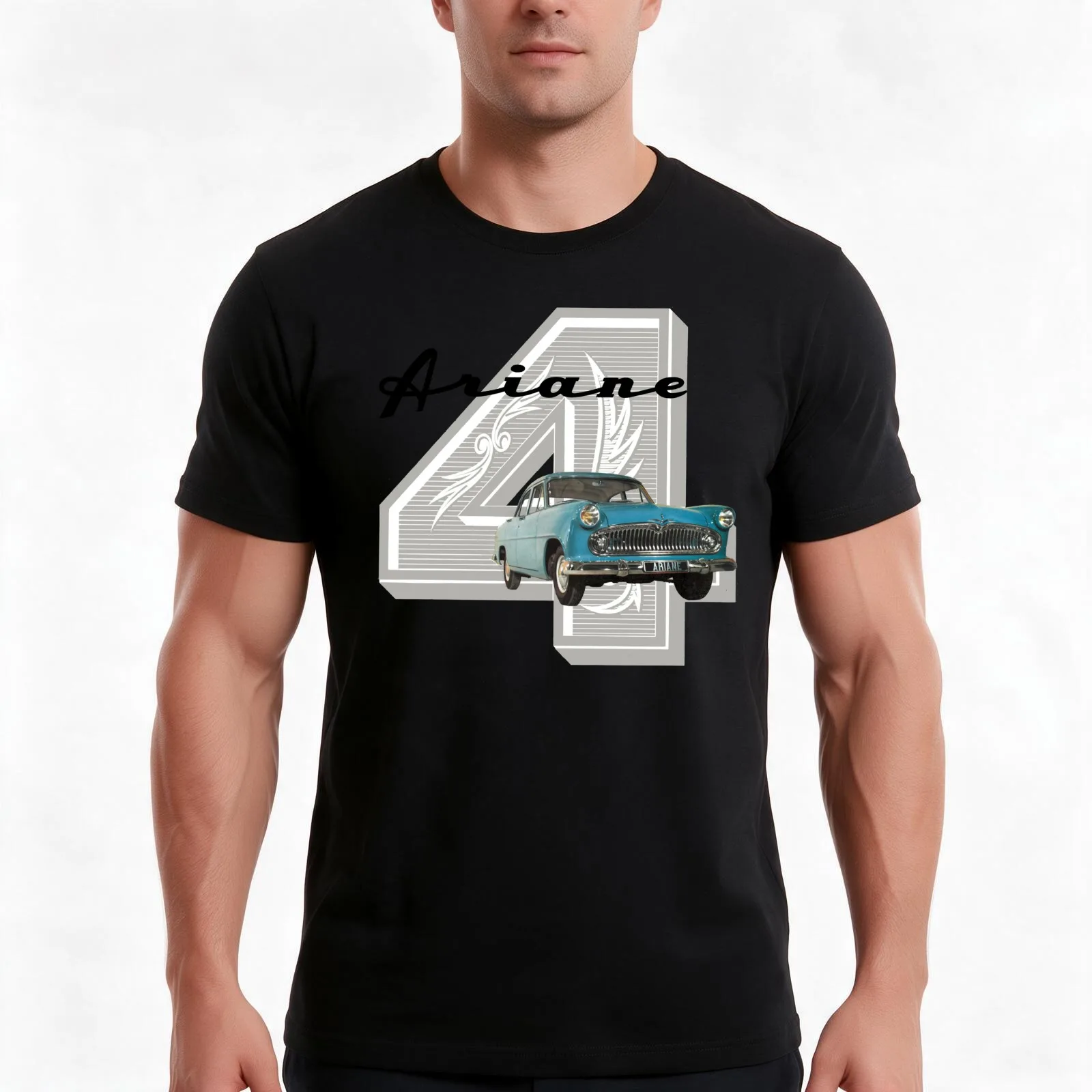 SIMCA ARIANE T-Shirt, Summer Casual Cotton Tee, Oversized Streetwear Tops, Vintage Graphic Print, Loose Fit Short Sleeve